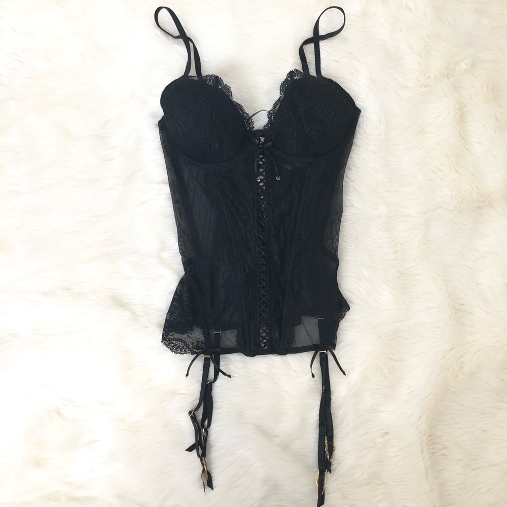 Victoria secret black corset lingerie size 34B